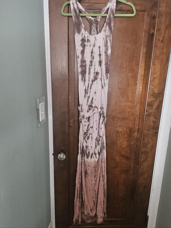 Sky Dresses & Skirts - Sky Tie-Dye Racerback Maxi Dress in Mauve and Taupe